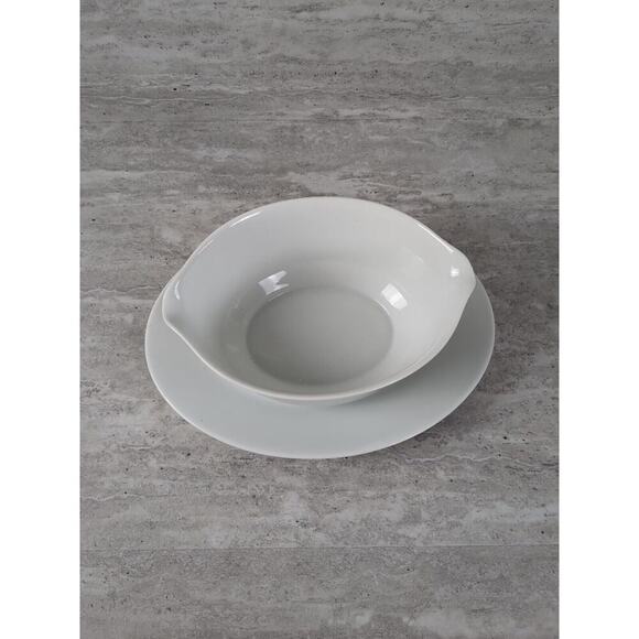 Noritake Gravy Boat Snowville With Attached‎ Under Plate - Picture 2 of 8